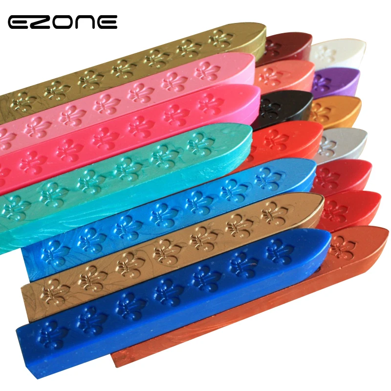 

EZONE 17 Colors Sealing Wax Seal Vintage Retro Dedicated Beeswax Stick Wax Strips Paint Rod Wax Grip Mount For Stamps Stationery