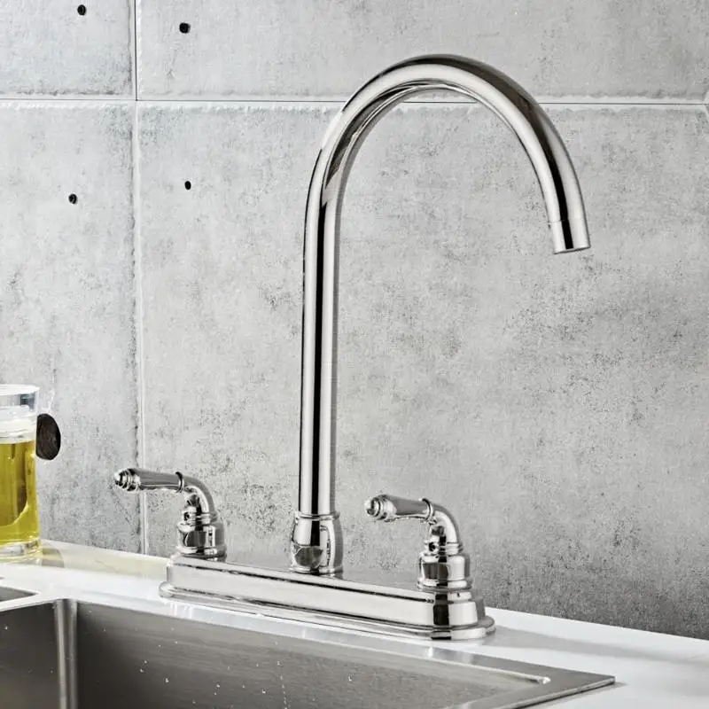 

Stainless Steel 2-handle Instant Water Heater Tap Kitchen Faucets Flexible Rotating Instant Tankless Dual Hole Kitchen Faucet