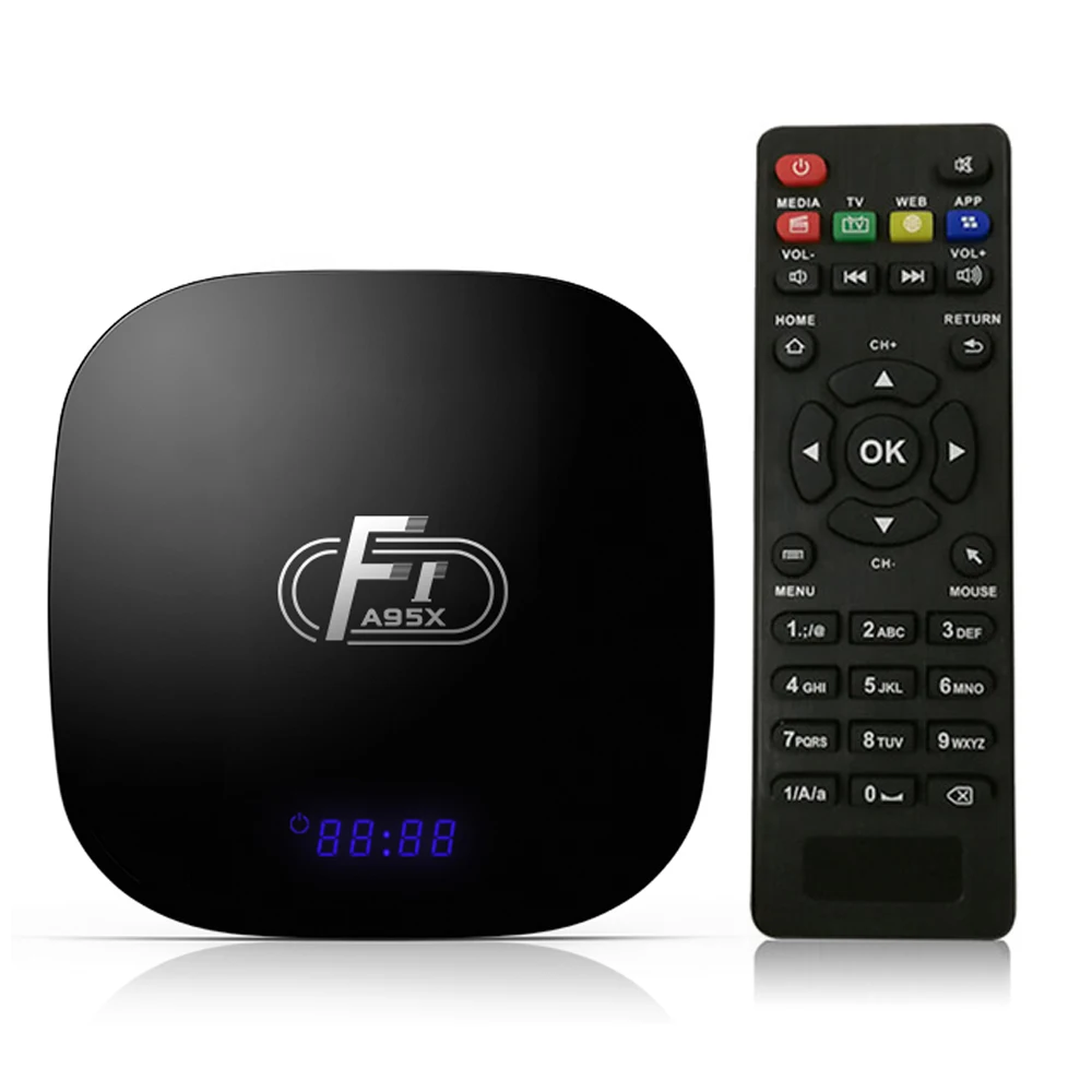 

A95X F1 Android TV Box 2GB/16GB Android8.1 Amlogic S905W Smart TV Set Top Box VP9 2.4G WiFi 100M LAN HD Media Player LED Display