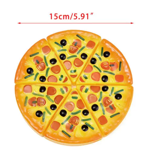 6PCS Childrens Kids Pizza Slices Toppings Pretend Dinner Kitchen Play Food Toys Kids Gift