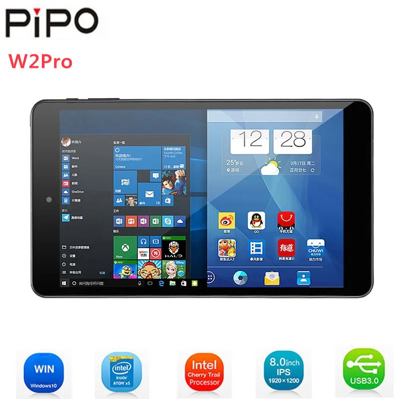 Pipo W2PRO Планшеты 8 ''ips экран оконные рамы 10 Intel Cherry Trail Z8350 4 ядра 2 Гб оперативная память 32 Встроенная двойной Cam планшеты с модулем Wi-Fi PC