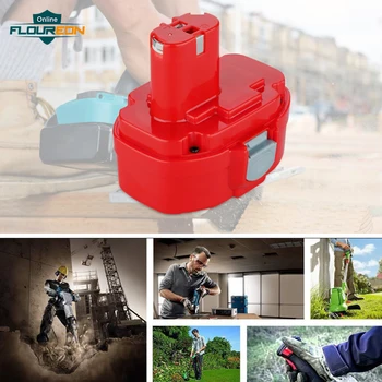 

FLOUREON 14.4V 3000mAh Ni-MH Rechargeable Battery for Makita PA14 JR140D 1420 1422 1433 1434 1435F 192699-A 6381D Makita Battery