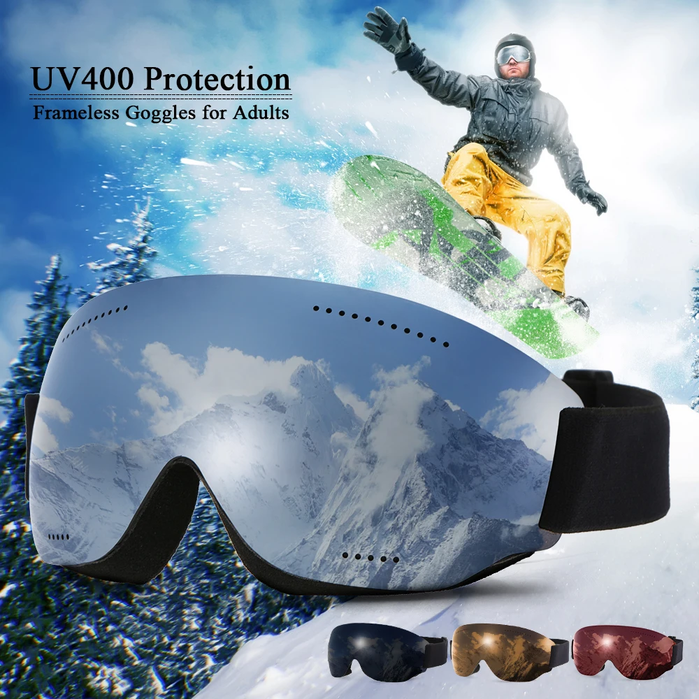 NEW Ski Goggles UV400 Protective Anti fogging Goggle Sun Glasses Skiing Snowboard Goggles OTG