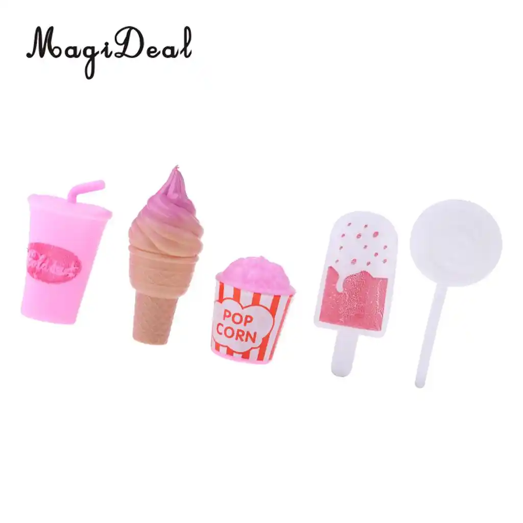 1 Set Dollhouse Miniature Ice Cream Food Set Kitchen Decor