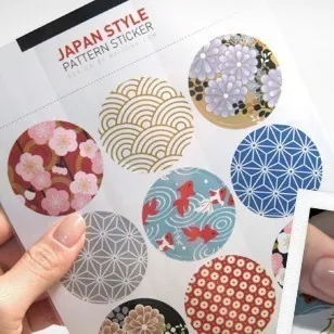 

1pcs BBIDDAK beautiful floral Japanese traditional printing waterproof stickers 9 pieces into