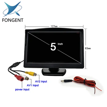 

LCD Car Monitor 5 Inch TFT Display Desktop 5" Video PAL/NTSC Rearview Backup Auto Parking HD High Light Screen Reverse Camera