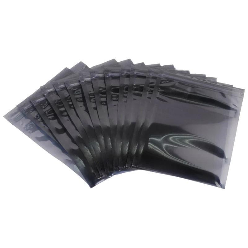 50 قطعة/الوحدة أكياس بسحاب قفل الاستاتيكيه الألومنيوم حقيبة التخزين الأغلاق مكافحة ساكنة الحقيبة للملحقات الإلكترونية أكياس تغليف