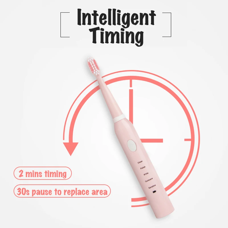 Rechargeable Sonics Electric Toothbrush Timing Ultrasonic Whitening Teeth Vibrator Wireless Oral Hygiene 4pcs Soft Brush Heads Rechargeable Sonics Electric Toothbrush Timing Ultrasonic Whitening Teeth Vibrator Wireless Oral Hygiene 4pcs Soft Brush Heads