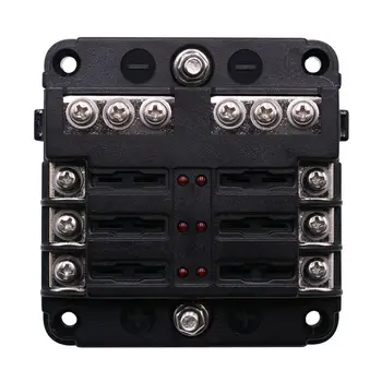 

6 Way Blade Fuse Box Block Holder LED Indicator For 32V Car Boat Marine Waterproof Durable Brazil Free Post