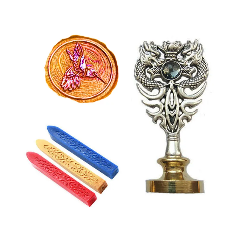 Фирменная индивидуальная восковая печать комплект печатей летные птицы картинки металлический Дракон ручка подарок винтажные свадебные приглашения печать