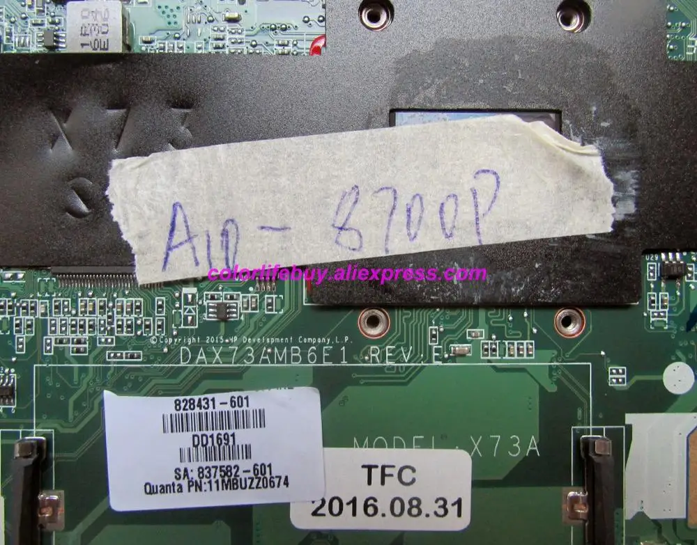 حقيقية 828431-601 828431-001 DAX73AMB6E1 A10-8700P UMA محمول لوحة رئيسية لأجهزة HP ProBook 455 G3 سلسلة الكمبيوتر الدفتري
