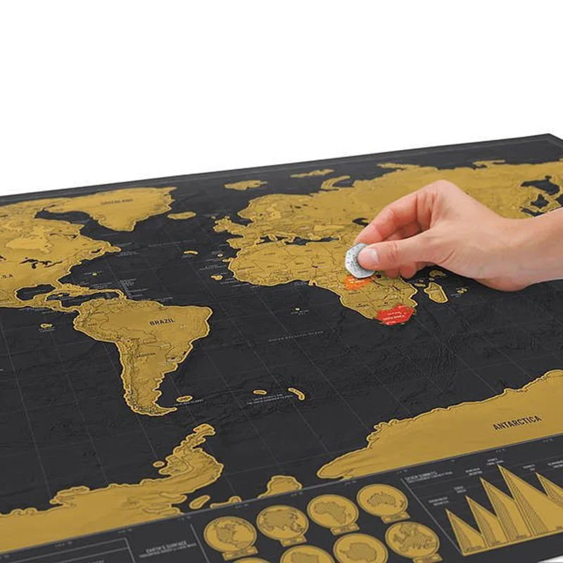 

1PC Retro World Maps 42*30 CM Creative Scratch Maps For Kids Gift DIY Decoration School Office Supplies Korean Stationery