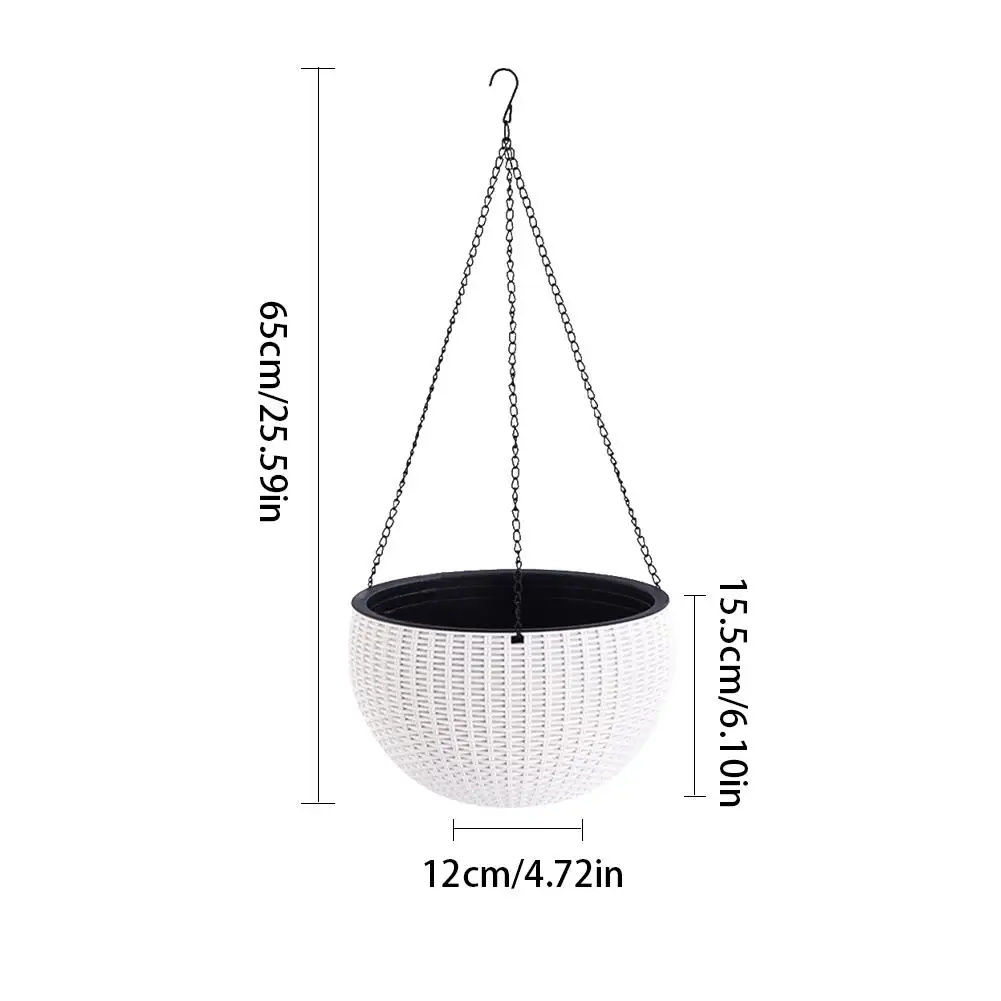 Пластиковая ротанговая подвесная корзина-цветочный горшок автоматический полив-цветочный горшок с вкладышем садовый подвесной горшок