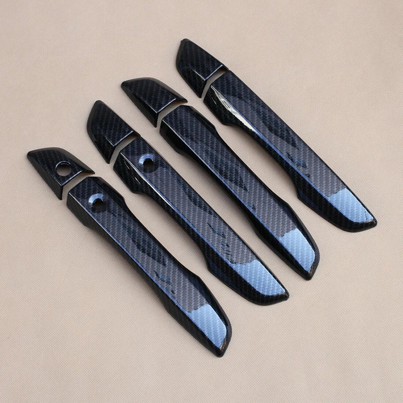 

8pcs Carbon Fiber Door Handle Protective Cover Cap Trim For Honda Civic 10th Gen