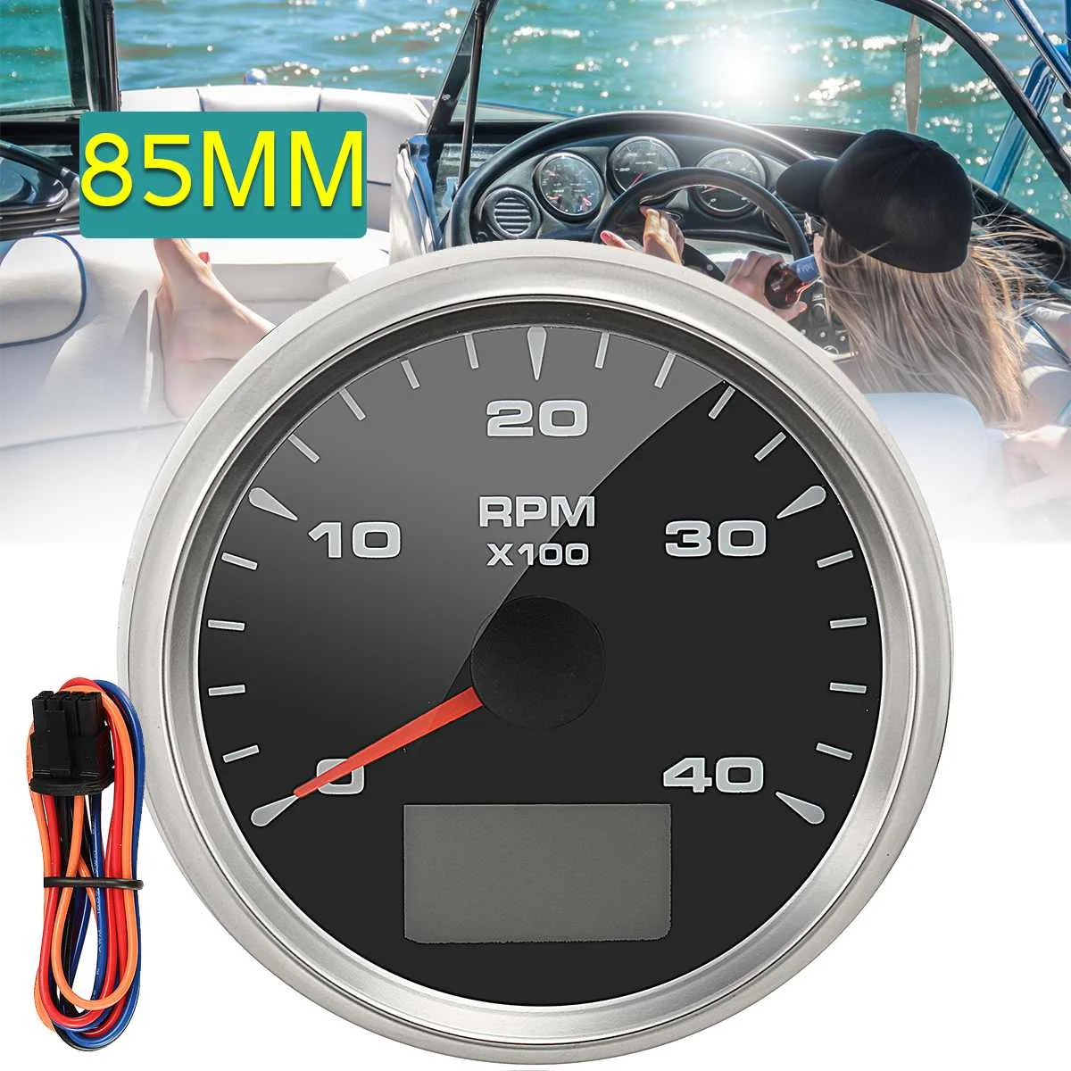 

85mm Black Stainless GPS Speedometer 300KMH 200MPH Gauge Tachometer Odometer for Car Truck Boat