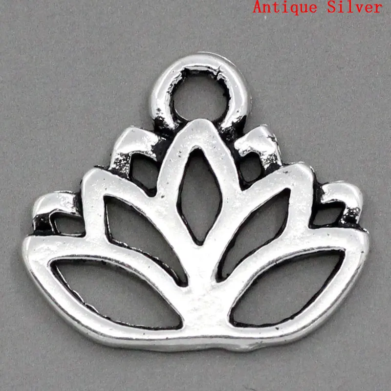 

Charm Pendants Lotus Flower Antique Silver 17x14mm,50PCs (B23371)
