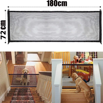 

Easy Instal Folding Enclosur Dog Cat Mesh Magic Gate Guard Pet Safety Fence