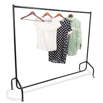 

Heavy-duty 6FT Long Metal Clothes Hanging Rail Shelf Home Shop Rolling Garment Display Stand Rack