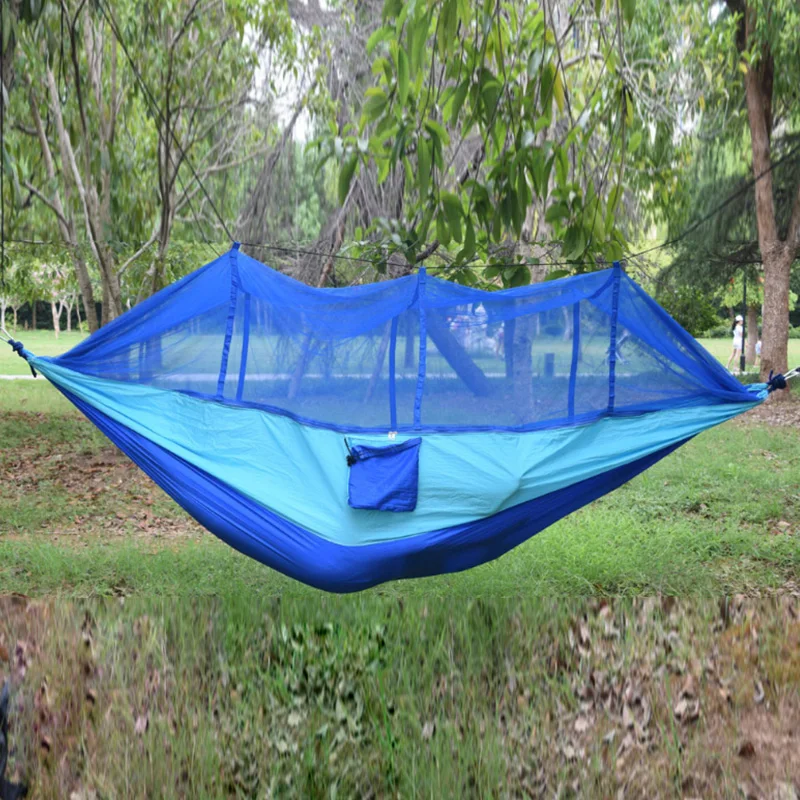 

Outdoor Double Hammock Tree Travel Camping 2 People Swing Bed With Mosquito Net