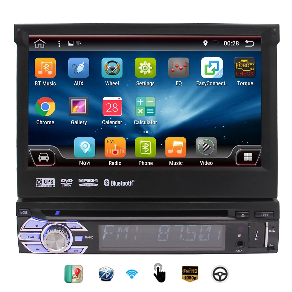 7 &quotв тире Один DIN Android 6 0 gps навигация Универсальный Автомобильный dvd-плеер Радио