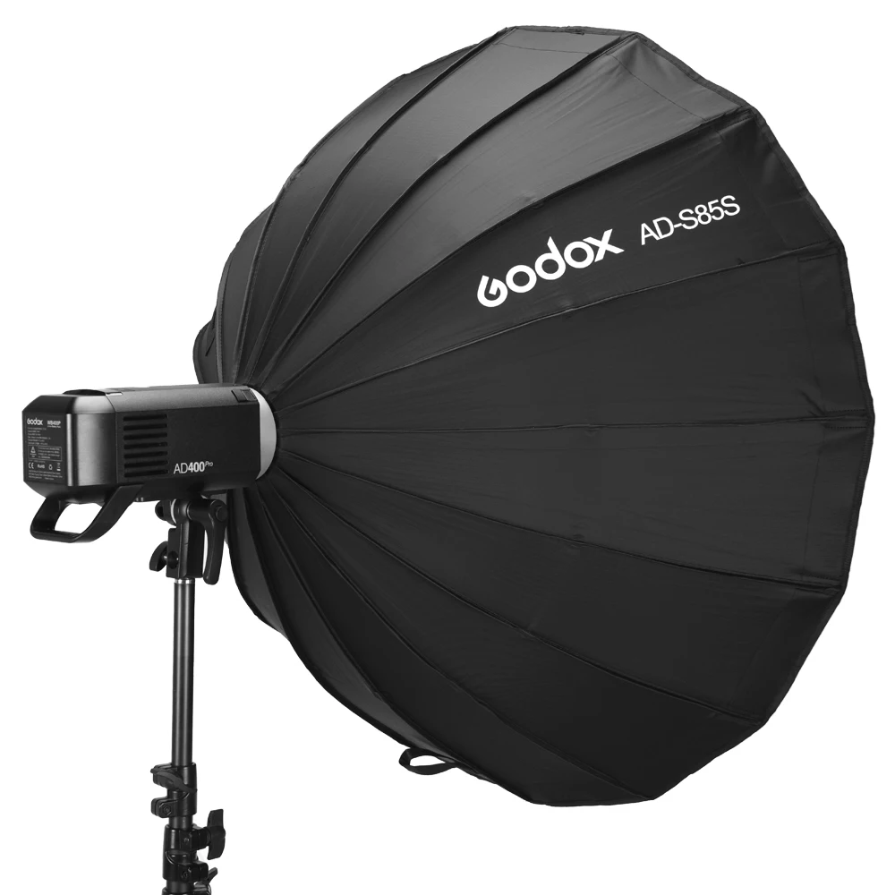 Godox AD-S85S 85 см Серебряный глубокий параболический софтбокс с сотовой сеткой Godox Bowns Mount софтбокс для AD400PRO