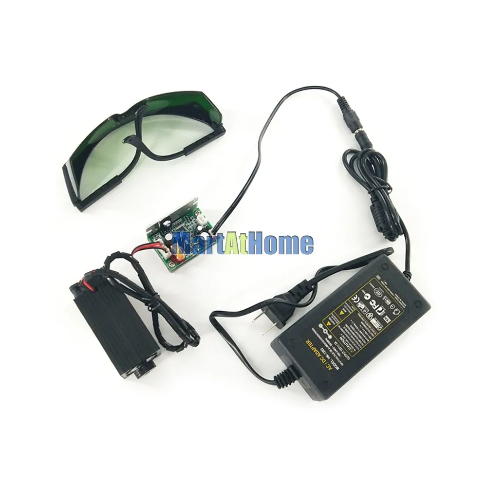 US $113.90 55W 450nm Laser Module Kit Blue Violet PWM TTL Adjustable Focal Length With Power Supply Driver For DIY CNC Machine Engraving