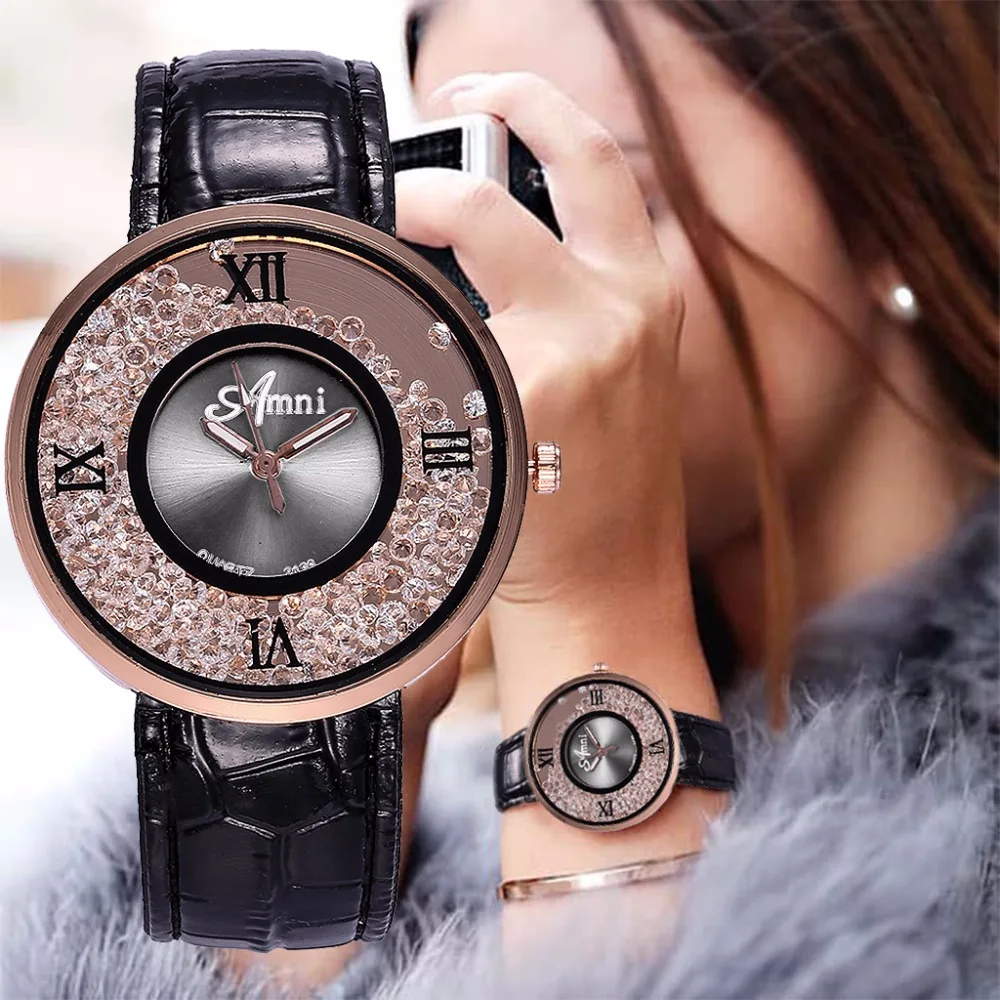 Hot Fashion Women Rhinestone Watches Luxury Leather Quartz Gift Clock Relogio Feminino Dropshipping huismerk kopen in de aanbieding Hot Fashion Women Rhinestone Watches Luxury Leather Quartz Gift Clock Relogio Feminino Dropshipping huismerk kopen in de aanbieding