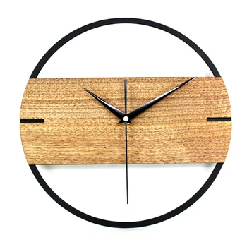 

Vintage Wall Clock Simple Modern Design Wooden Clocks For Bedroom 3D Stickers Wood Wall Watch Home Decor Silent 12 Inch