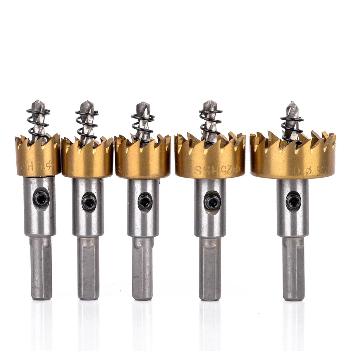5pcs Carbide Tip HSS Hole Saw Drill Bits Set Stainless Steel Metal Wood Cutter Tool 16-30mm for Installing Locks 5pcs Carbide Tip HSS Hole Saw Drill Bits Set Stainless Steel Metal Wood Cutter Tool 16-30mm for Installing Locks