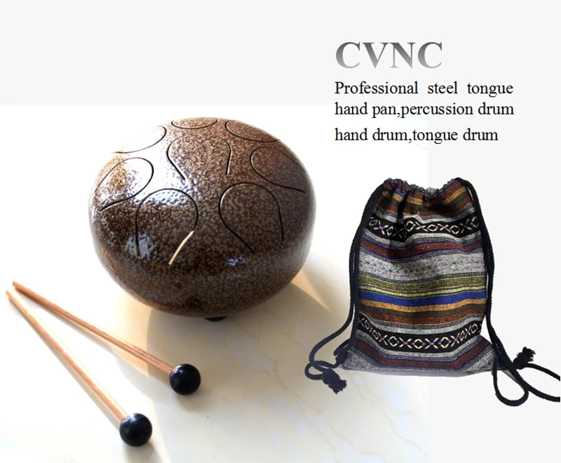 

CVNC 8"(19cm) 8- tone brown with Free Bag and Mallet Steel Tongue Drum