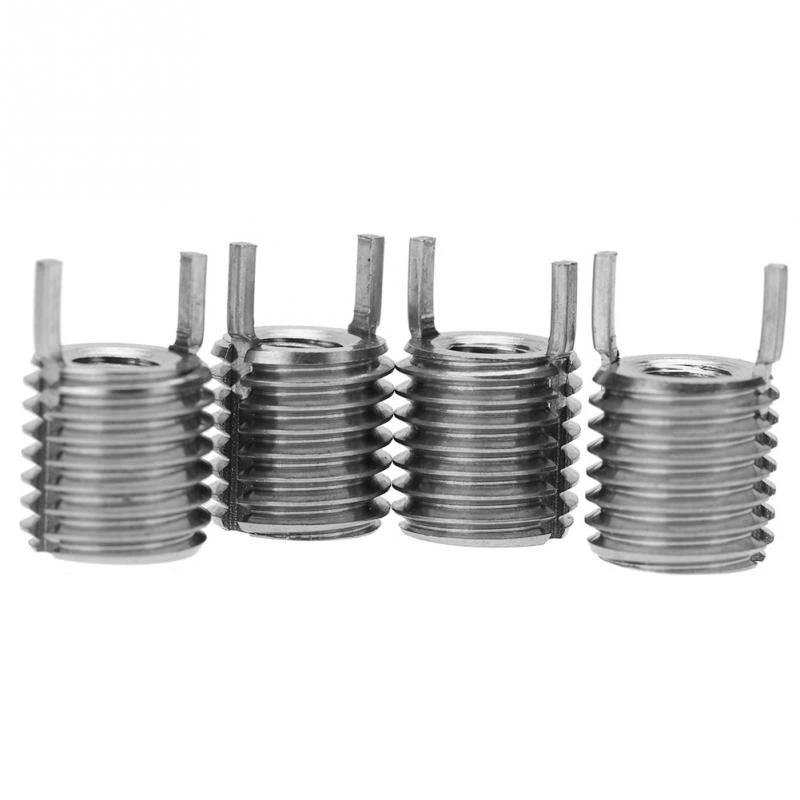 NUTW-23738 1Set M4/M5/M6/M8/M10/M12/M16 Stainless Steel Helicoil Threaded Repair Inserts Latch Pin Screw Coiled Wire Helical Sleeve Set Size: 4Pcs M6x1.0 