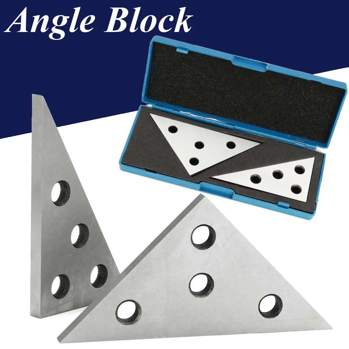 

2Pcs 30/45/60/90 Degree Angle Block Ruler Inch Metric Triangle Precision Machinist Measurement Tool Triangle Metal Block Angle
