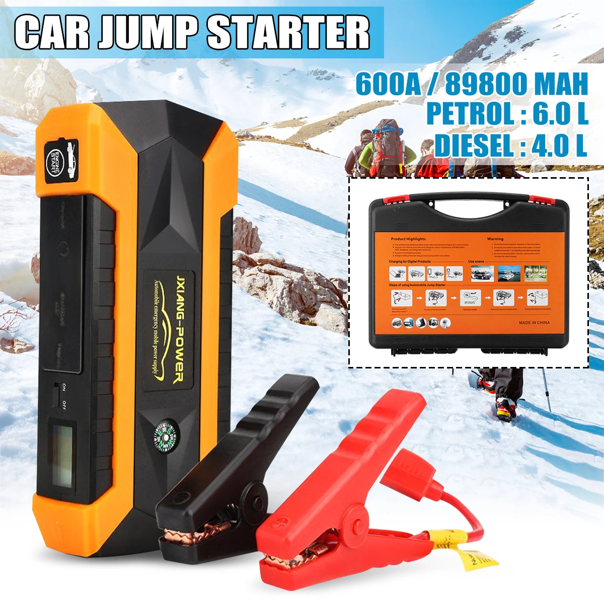 1set 89800mAh 12V 4USB Car font b Battery b font Charger Starting Car Jump Starter Booster