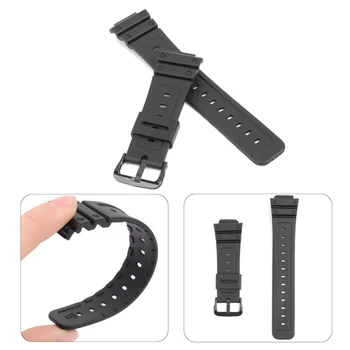 

16mm Black Rubber Watchband For CASIO / DW-6900 /6600 G-6900 With Pin Buckle Replacement Wrist Strap For Sport Watch Accessories