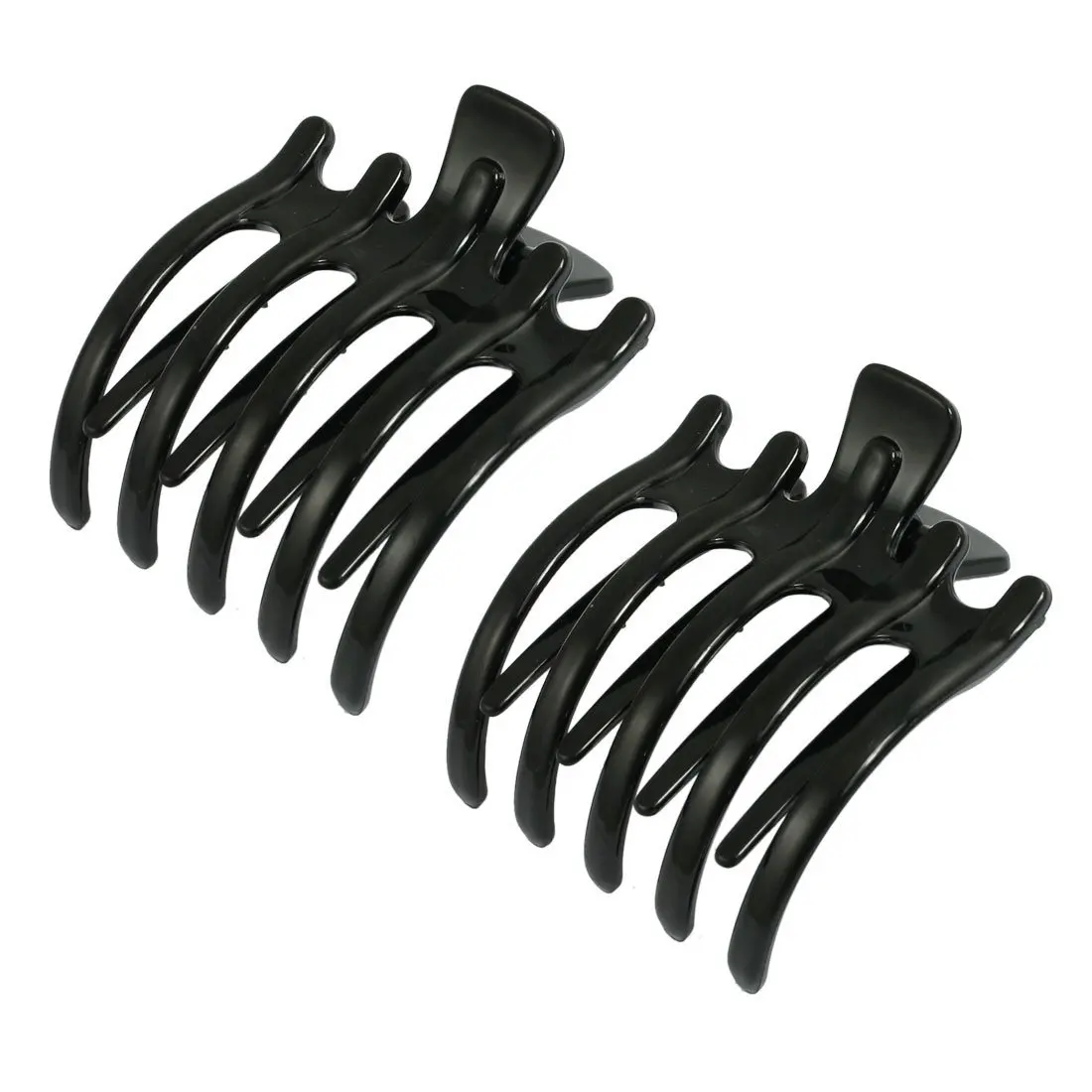 

2 Pcs Black Plastic Hair Pin Crimp Hair Claw Clips For Women Girls