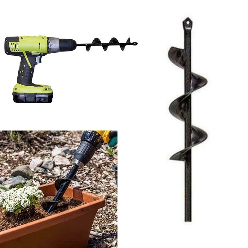 

1PC Portable Metal Spiral Drill Bit Garden Tools Accessories 80MM*220MM