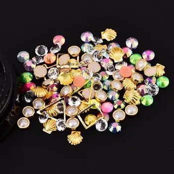 

Dancingnail Mixing Pearl Shell Cololful Nail Decoration Beads Rhinestone Manicure Ornaments Rhinestones Decorations