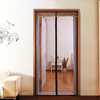 

Brown High-grade Magnetic Soft Door Screen Yarn Striped Giraffe Summer Anti-mosquito Anti-flies Ventilation Installation