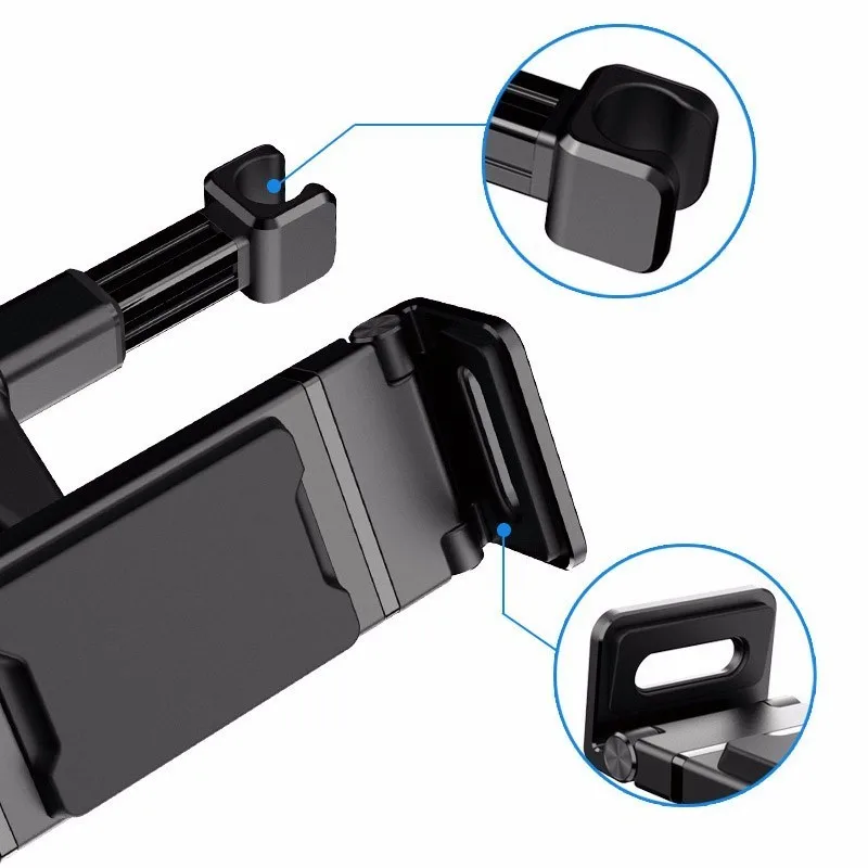  Marsgine Car Back Seat Phone Tablet Alloy Square tube Holder Adjustable 4-11 inch Stand Mount Brack