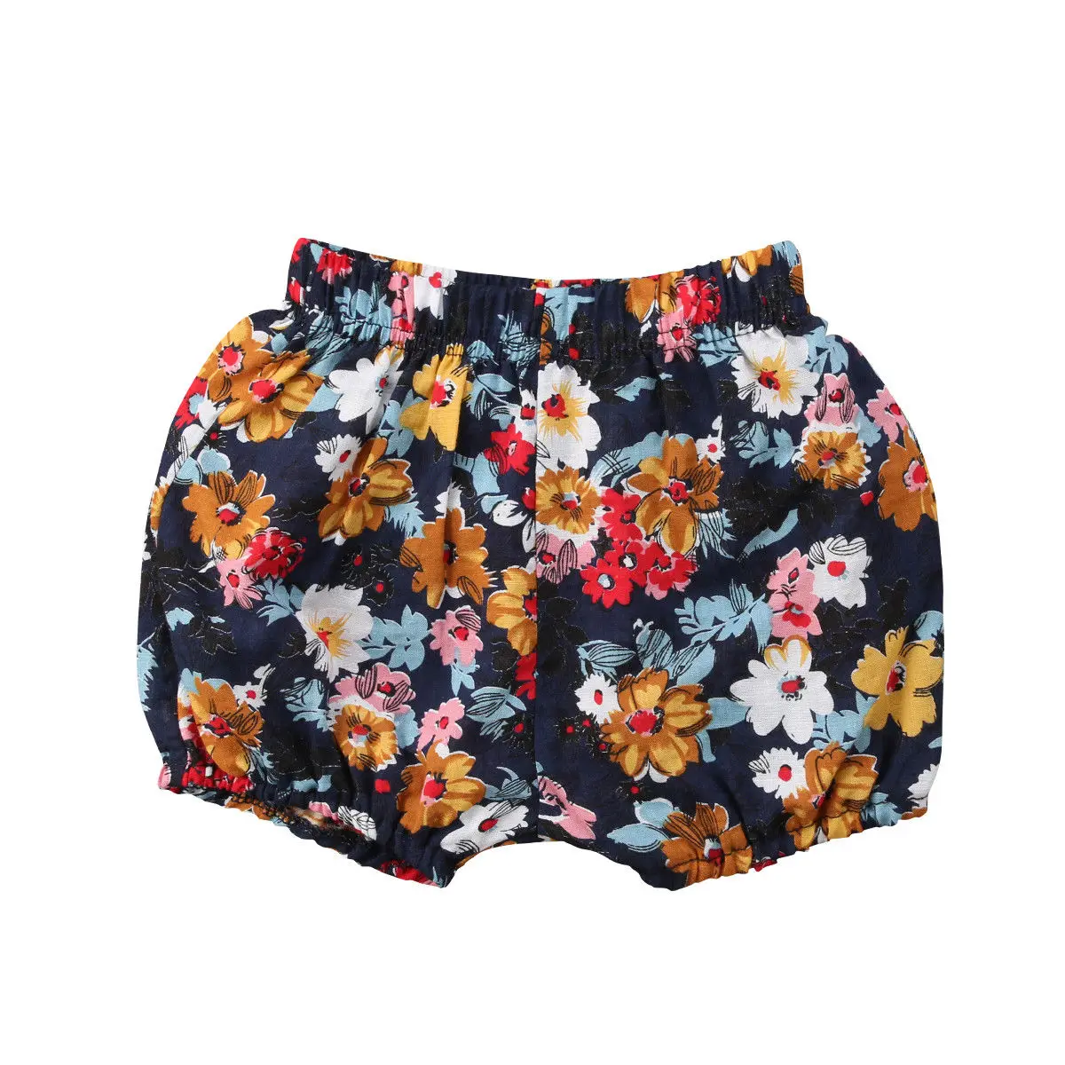 Pudcoco  Lovely Baby Girl Casual Floral Printed Loose High Waist Short Pants 6M-3Y