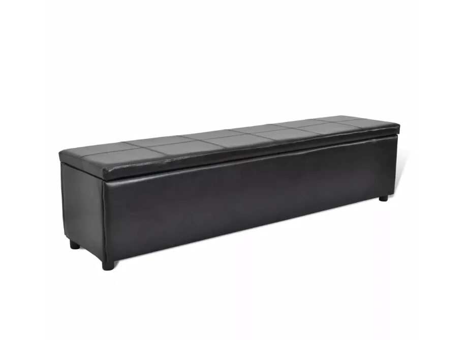 Vidaxl Multifunctional Black Padded Upholstered Bench With Storage