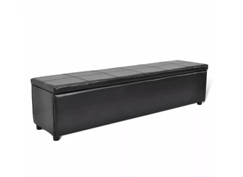 

Vidaxl Multifunctional Black Padded Upholstered Bench With Storage Box PVC Bench Storage Cabinet Coffee Chair Bar Use