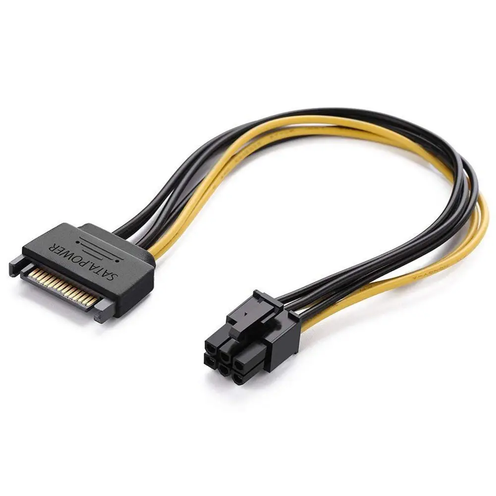 

Sata Power Cable Sata15 Pin to 6 Pin PCI Express Images Video Card Power Cable Adapter (8 Inch)