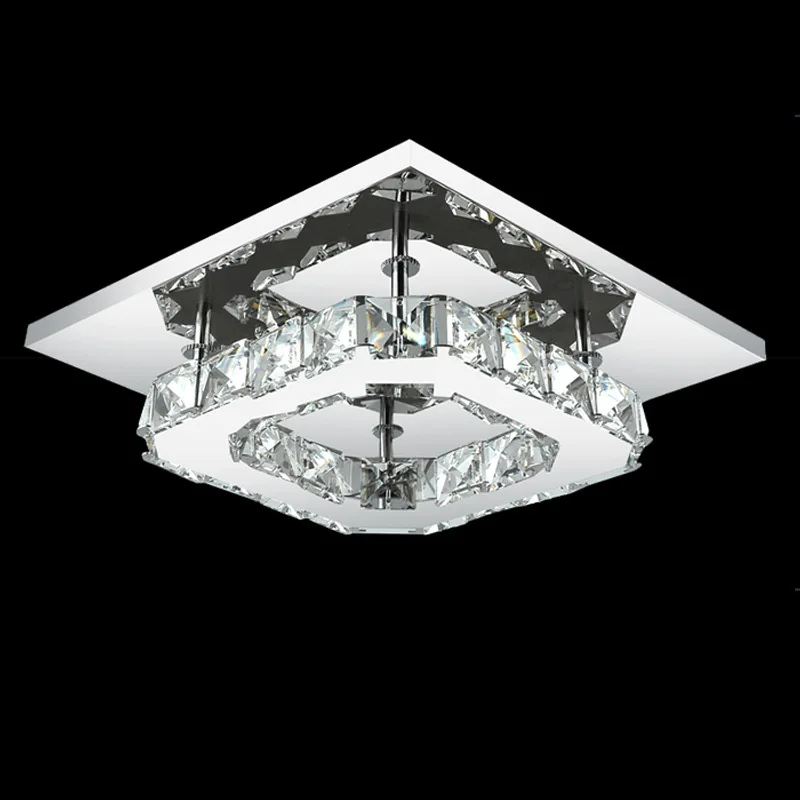 Хрустальный потолочный светильник 12 Вт Светодиодный светильник для коридора, балкона, современный светильник для столовой, светильник, теплый белый/белый светильник, 85-265 в
