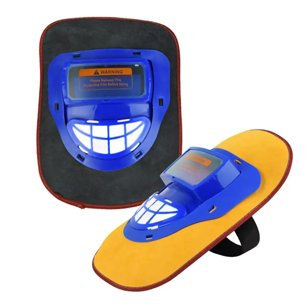 Welding Helmet Leather Welding Hood Head-mounted Auto Dimming Welding Helmet Face Mask