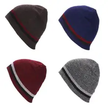 Мужская Женская зимняя вязаная шапка из шерсти шапка женская модная повседневная маска для улицы Лыжные шапки толстые теплые шапки для мужчин и женщин