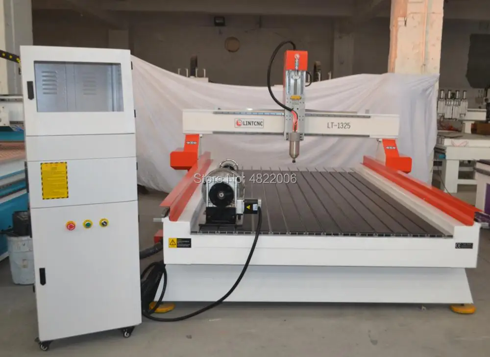 4 осьный роторный древесины фрезерный станок с ЧПУ 3kw шпинделя 1325 3d фрезерные