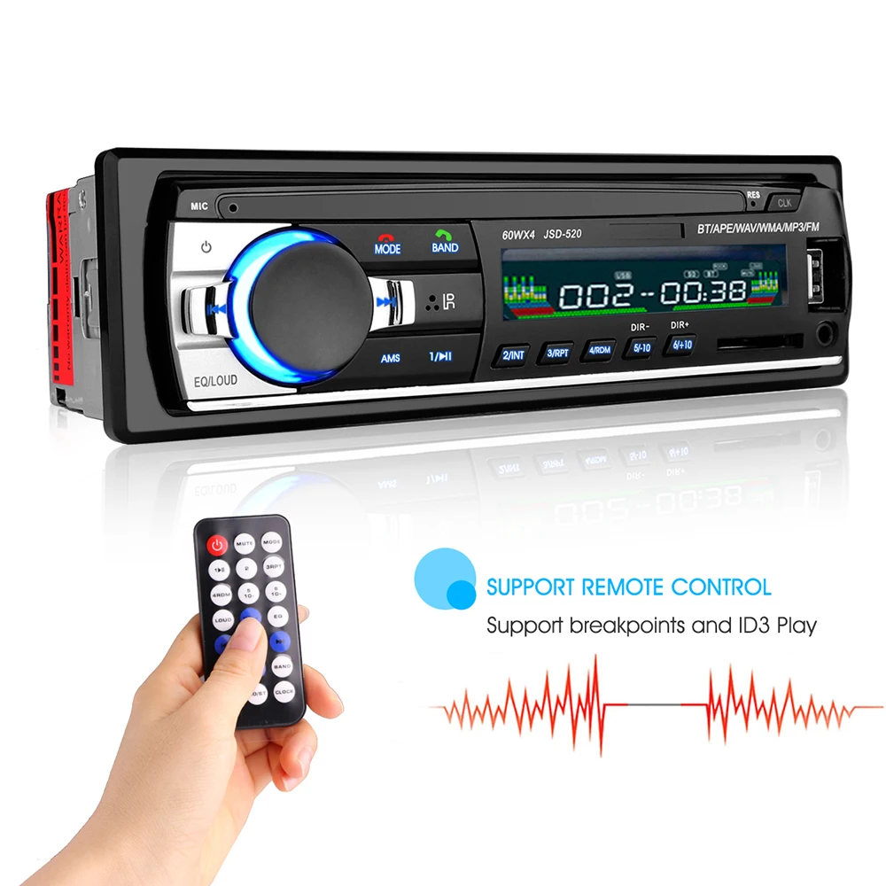 

Powstro Bluetooth Stereo Audio In-Dash FM MP3 Radio Player With AUX-IN SD USB DC 12V MP3 MMC WMA FOR Car Radio Player