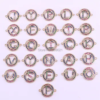 

20Pcs Trendy 26 Alphabet Letter Beads for Jewelry Making Gold Color Zirocn A-Z Initial Charms Connector Beads Accessories