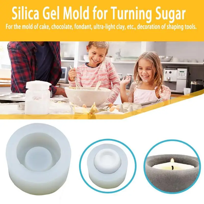 

Silicone Concrete Flower Pot Mold Geometry Soap Candle Making Mould Crafts DIY Garden Pots 3D Vase Decoration Round